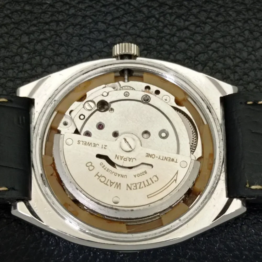 Vintage 1976 Citizen Automatic Mens Silver Watch W/daydate & Gold accents